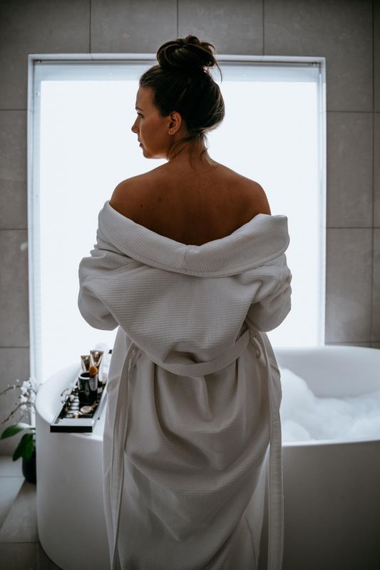 HB Cape bathrobe morgenkåpe plum kitten