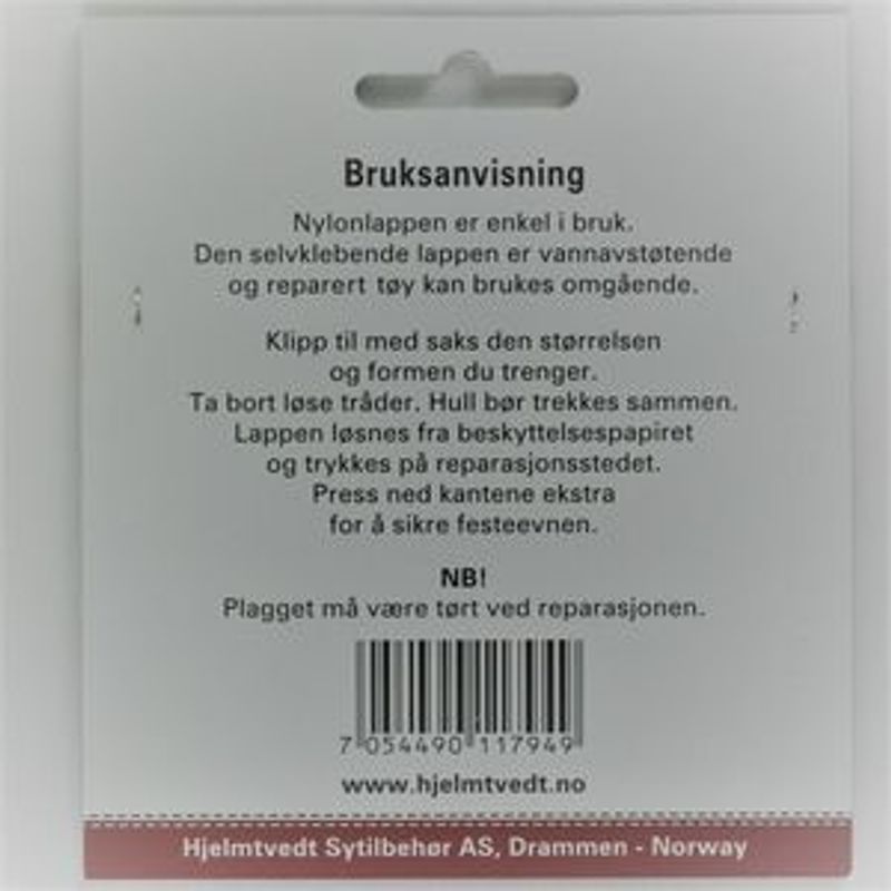 Selvklebende nylonlapp transparent