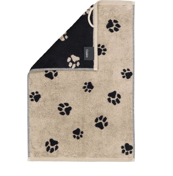 Paws, We love dogs h&aring;ndkle med hundepote m&oslash;nster, sort