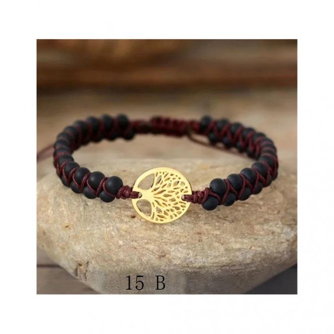 Hovedbilde Tree of life armbånd sort