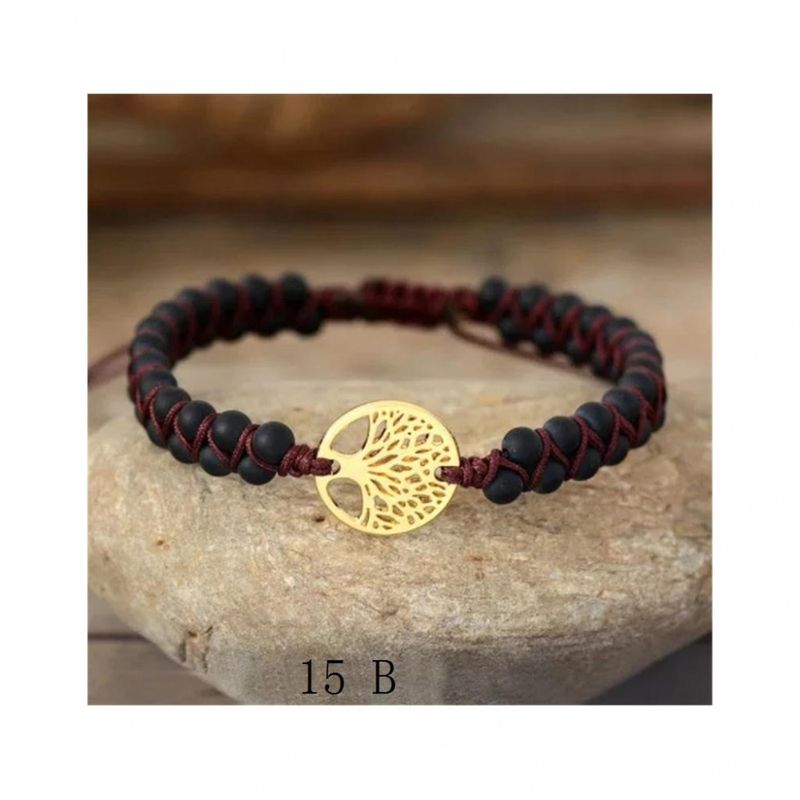 Tree of life armbånd sort